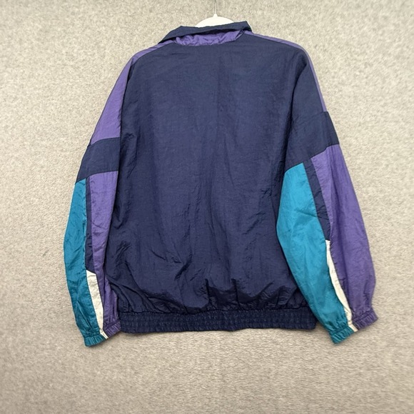Vintage Wilson Jacket Men M Purple Teal Colorblock Windbreaker 80s 90s Bomber - Picture 6 of 7